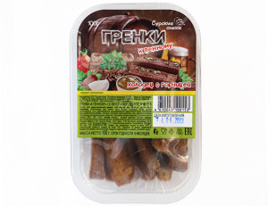 Сухарики с крабом: Сурские гренки Холодец с горчицей (100 гр)